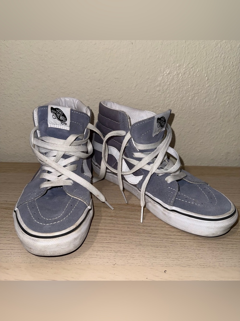 Vans Sk8-Hi Gray White Suede High Top Skate Shoes Women’s 8 Men’s 6.5